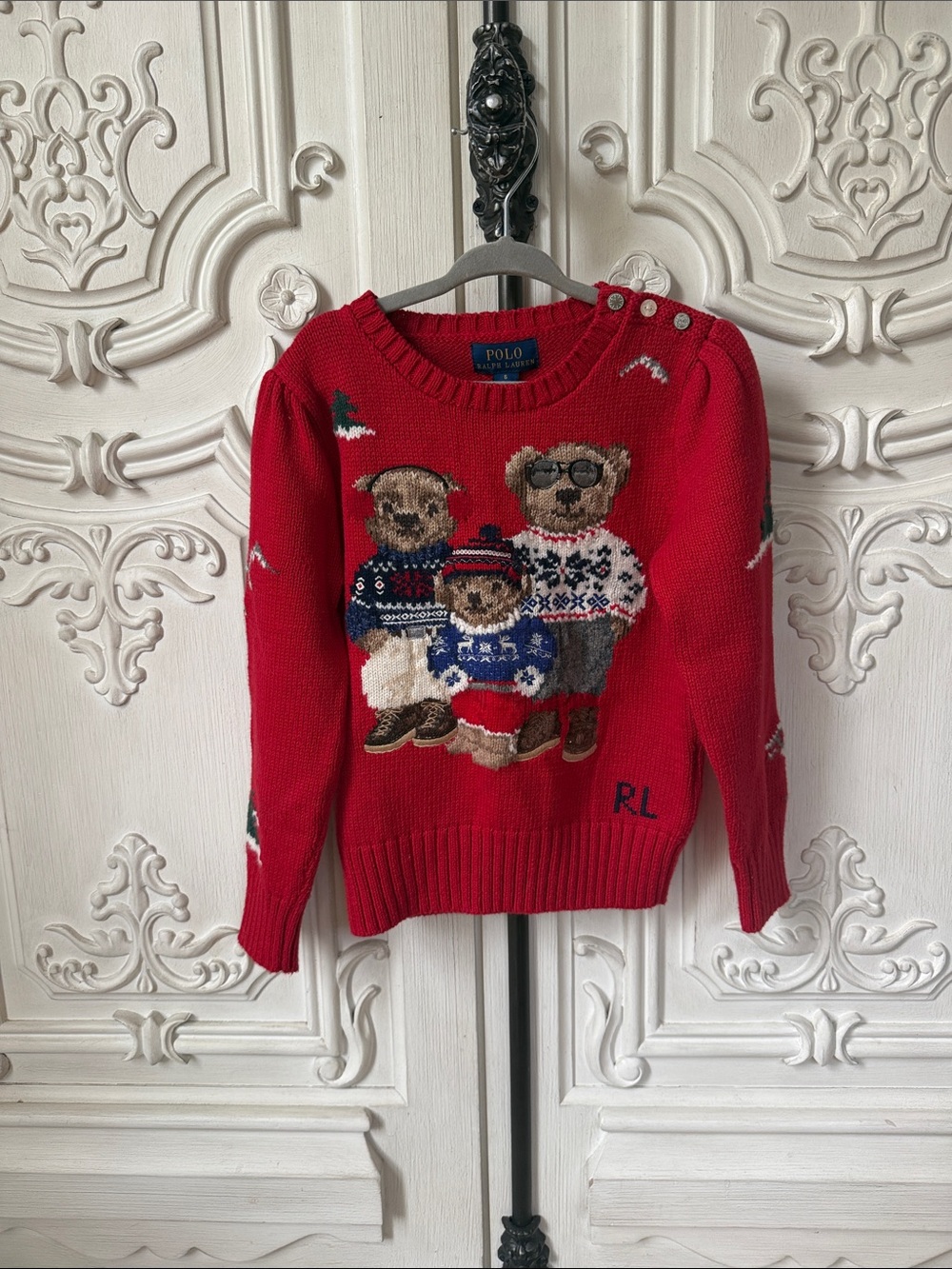 Polo by Ralph Lauren Red Teddy Bear Crewneck Sweater